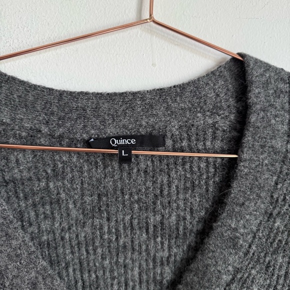 Quince Alpaca-Wool Cropped Cardigan Charcoal L $85 - Picture 8 of 10